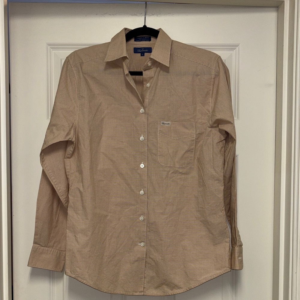 Faconnable Beige Casual Button-Down Shirt